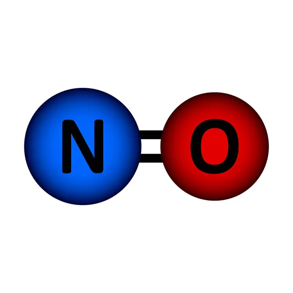 Icono de molécula de gas óxido nítrico . — Vector de stock