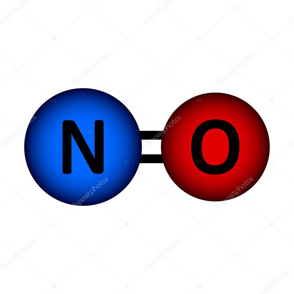 Nitric oxide gas molecule icon.