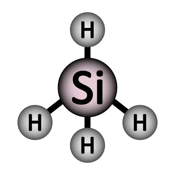 Icono de molécula de monosilano . — Vector de stock