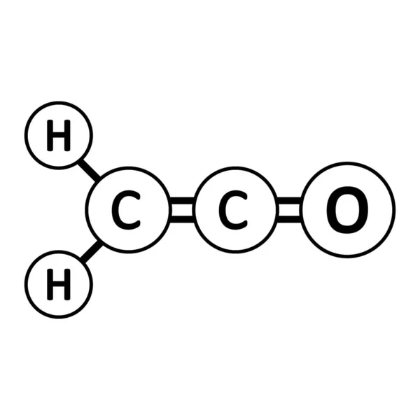 Ketene gasmolecuul icoon. — Stockvector