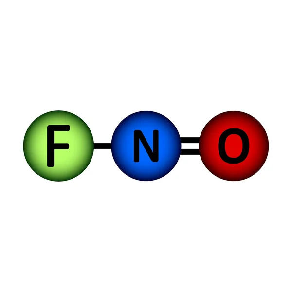 Icono de molécula de fluoruro de nitrosil . — Archivo Imágenes Vectoriales