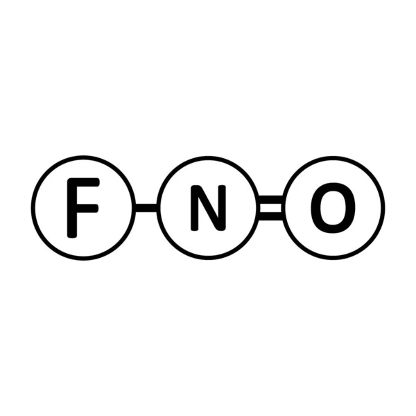 Icona della molecola di fluoruro di nitrosil . — Vettoriale Stock