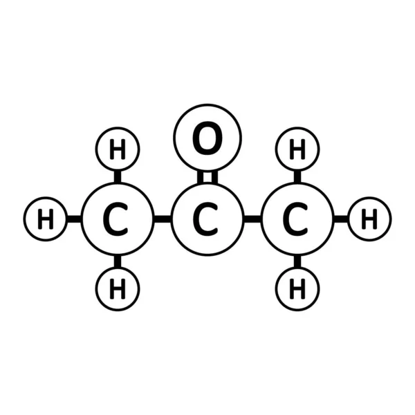 Icona della molecola di acetone . — Vettoriale Stock