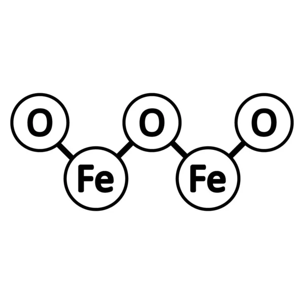 Icona della molecola di ossido di ferro . — Vettoriale Stock