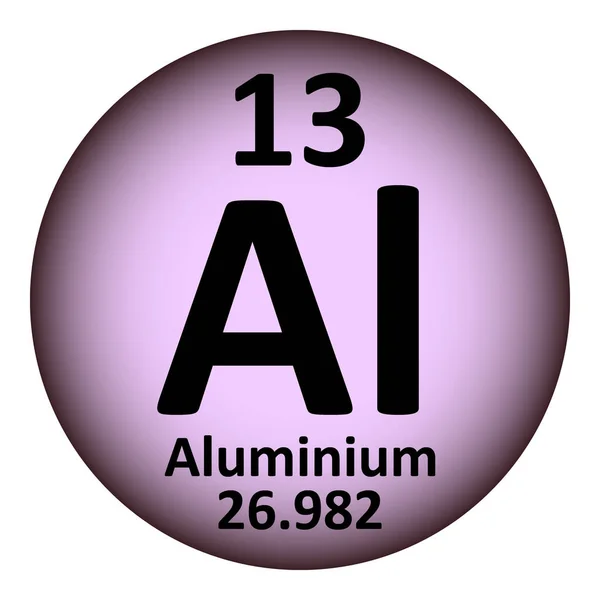 周期的なテーブルの要素アルミニウム アイコン. — ストックベクタ