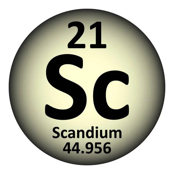 Значок скандия элемента периодической таблицы . — стоковый вектор