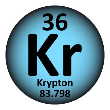 Periyodik Tablo öğesi Kripton simgesi.