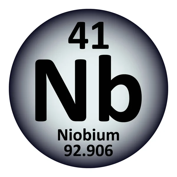Periodensystem Element Niob Symbol. — Stockvektor