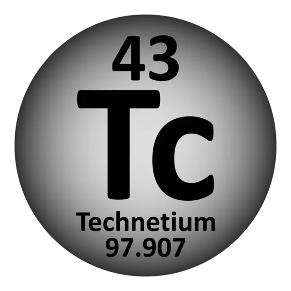 Ícone periódico do technetium do elemento da tabela . — Vetor de Stock