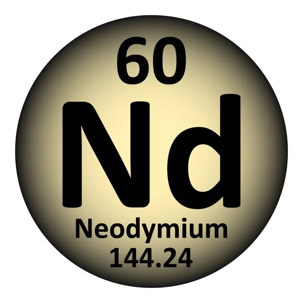 Periodiska systemet elementikon neodymium. — Stock vektor