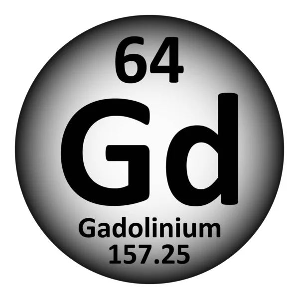 Icône gadolinium élément de table périodique . — Image vectorielle