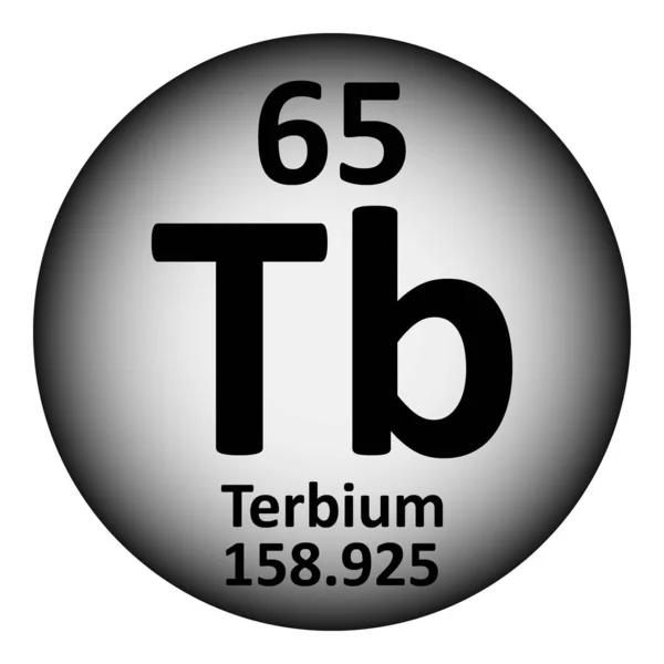 Ikon terbium tabel periodik . - Stok Vektor