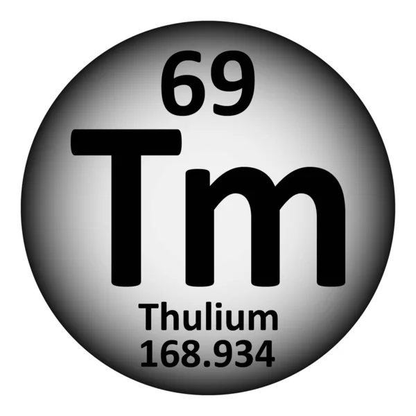 Thulium pictogram van het element van periodiek. — Stockvector