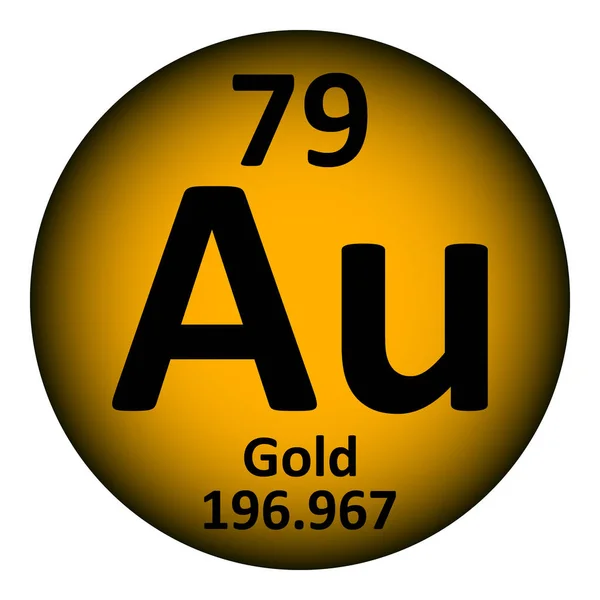 De pictogram van het element goud van de periodieke tabel. — Stockvector