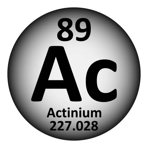 Иконка актиния элемента периодической таблицы . — стоковый вектор