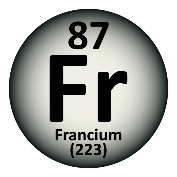 Periódusos elem francium ikon. — Stock Vector