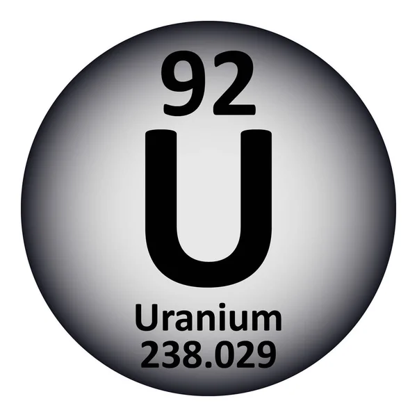 Élément de tableau périodique icône de l'uranium . — Image vectorielle