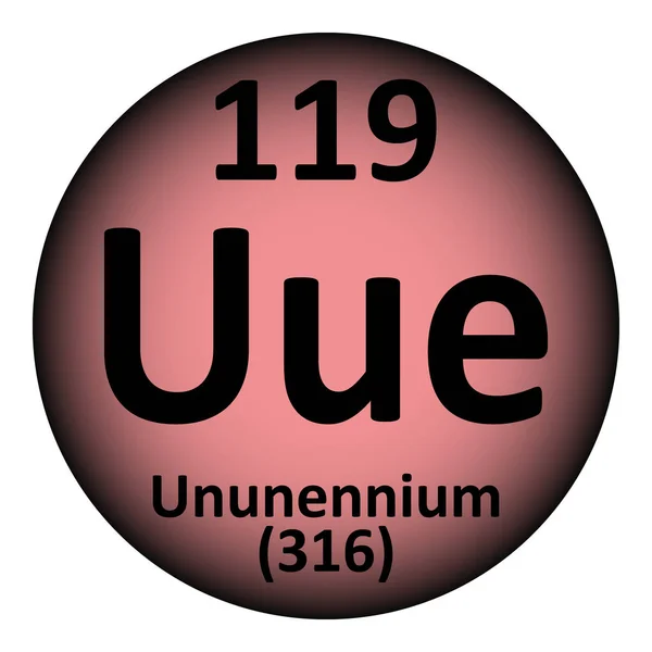 Élément de tableau périodique icône ununennium . — Image vectorielle