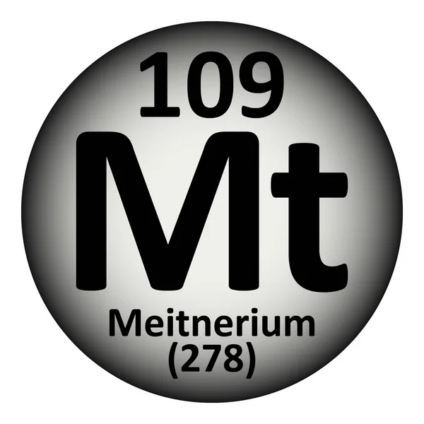 Periodická tabulka prvků meitnerium ikona. — Stockový vektor