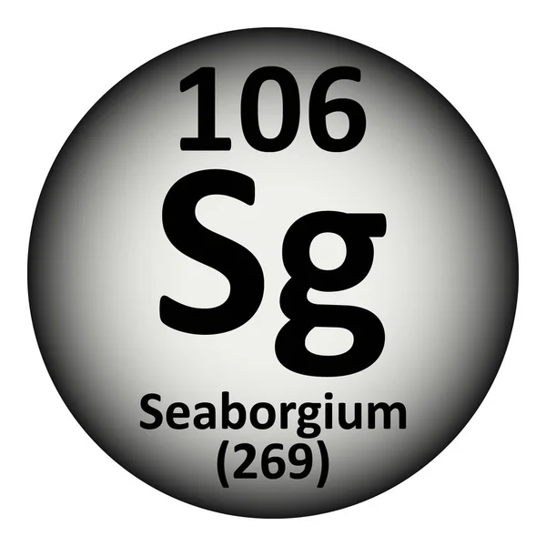 Періодична значок елемента таблиці Seaborgium . — стоковий вектор