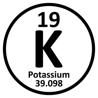 Periyodik Tablo öğesi potasyum simgesi.