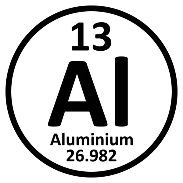 Pictogram van de aluminium van het element van de periodieke tabel. — Stockvector