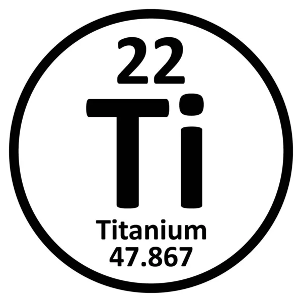 Elemento tabla periódica icono de titanio . — Vector de stock