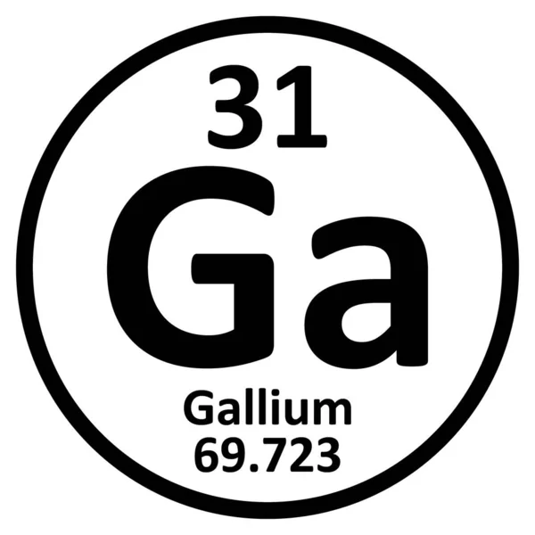 Значок галлия элемента периодической таблицы . — стоковый вектор