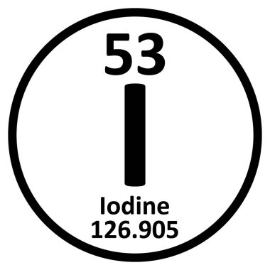 Periyodik Tablo öğesi iyot simgesi.