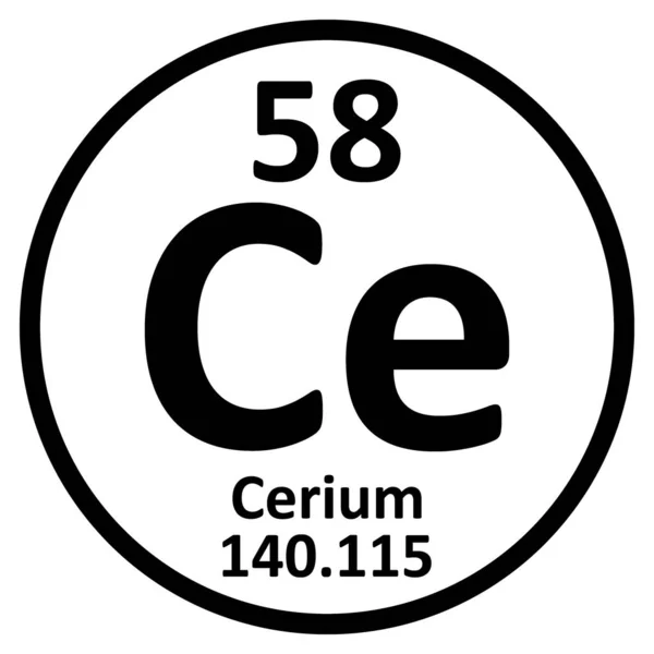 Elemento tavola periodica icona di cerio . — Vettoriale Stock