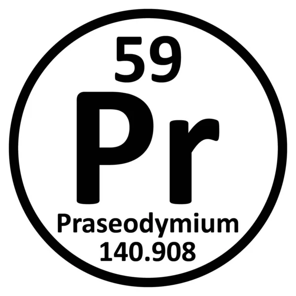 Elemento tavola periodica icona di praseodimio . — Vettoriale Stock