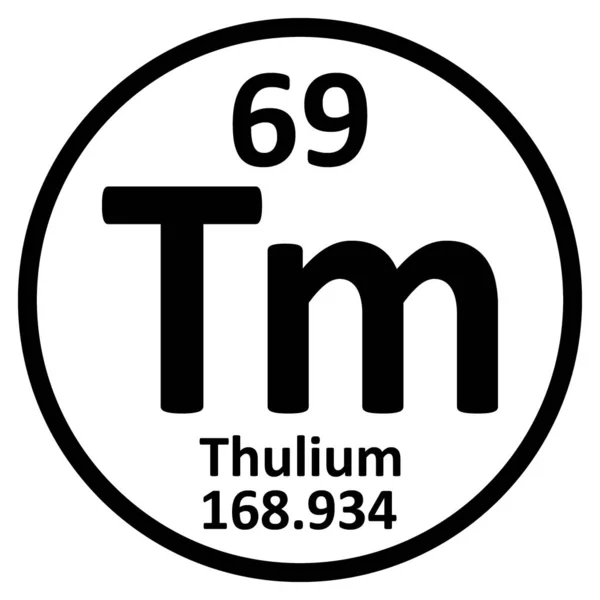Ikon thulium tabel periodik . - Stok Vektor