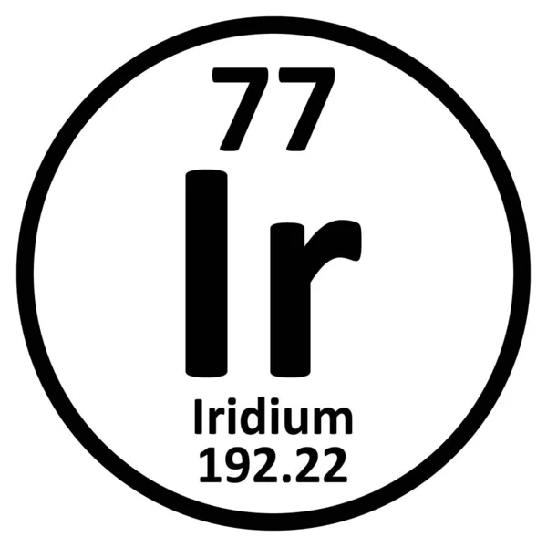 Periodic table element ikona iridium. — Wektor stockowy