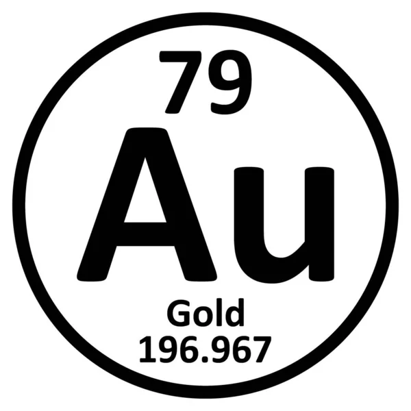 De pictogram van het element goud van de periodieke tabel. — Stockvector