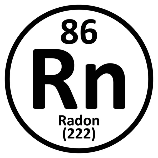 Periódusos elem radon ikon. — Stock Vector