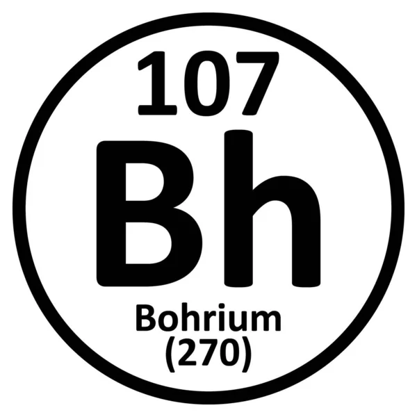Elemento tabla periódica icono de bohrio . — Vector de stock