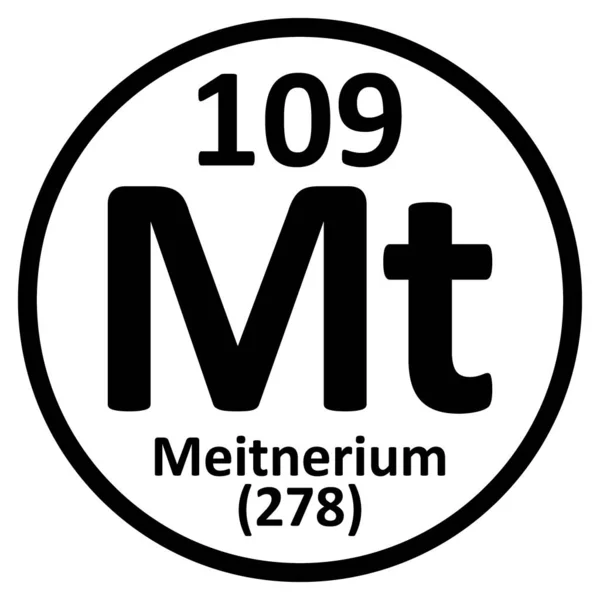 Periodic table element meitnerium icon. — Stock Vector