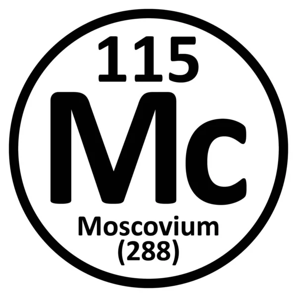 Periodická tabulka prvků moscovium ikona. — Stockový vektor