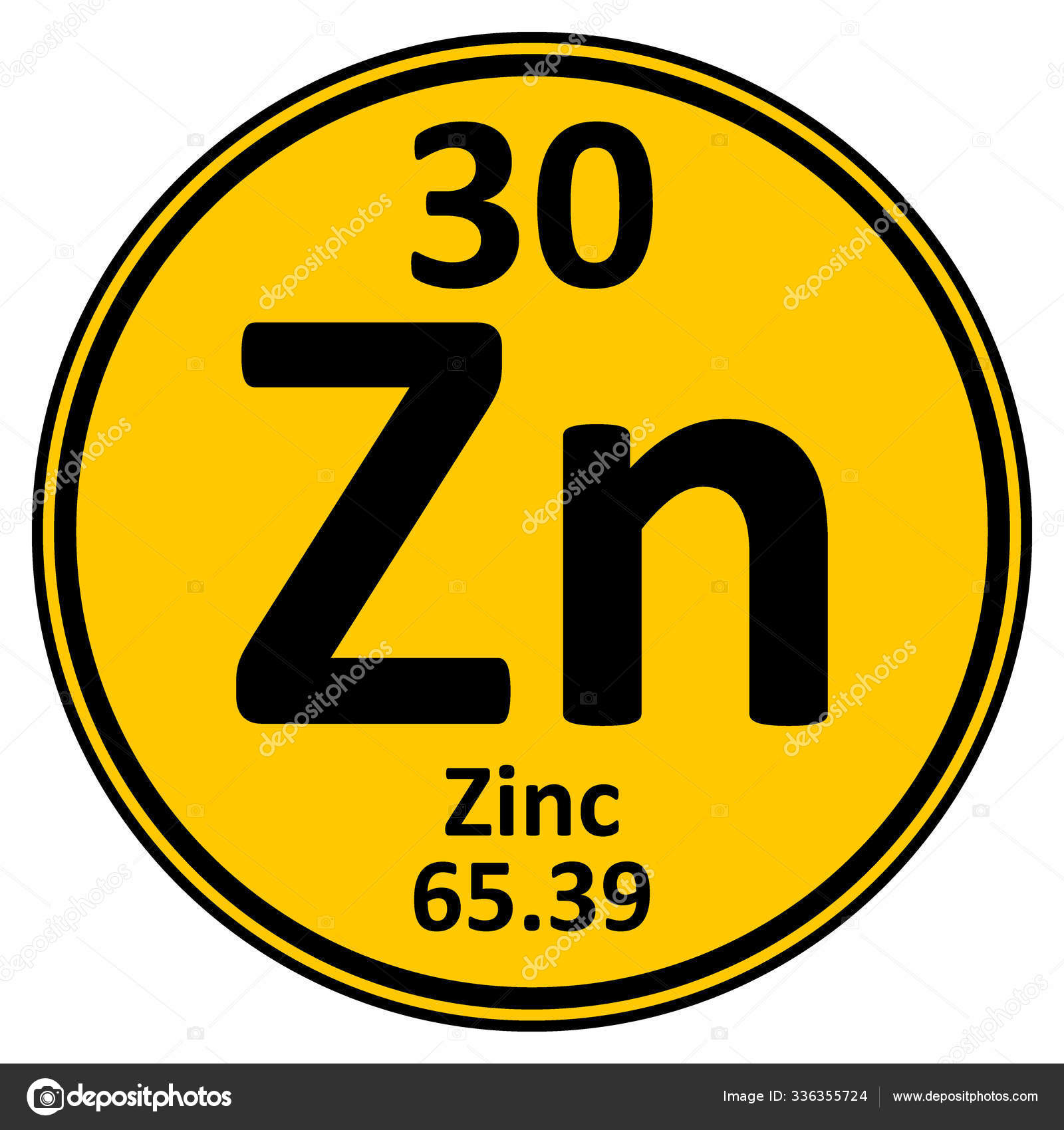 Periodic Table Element Zinc Icon Stock Vector By Konstsem 336355724