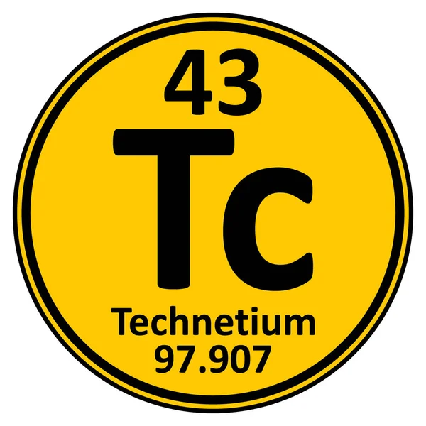 Ikon teknesium elemen tabel periodik . - Stok Vektor