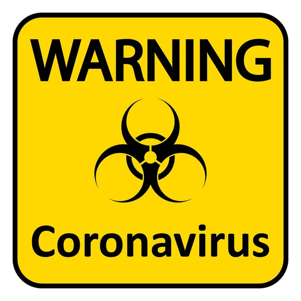 Coronavirus segno di pericolo — Vettoriale Stock