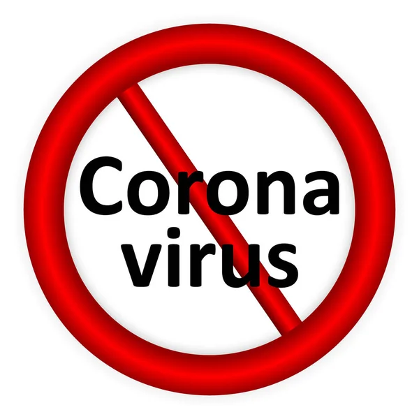 Ban coronavirus segno . — Vettoriale Stock