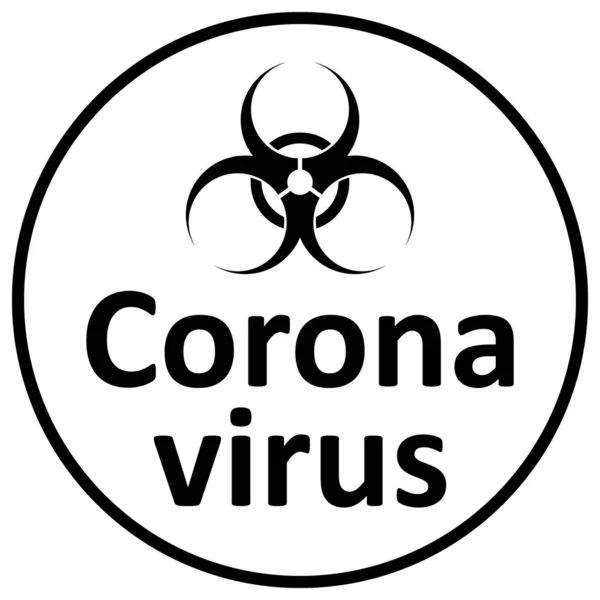 Coronavirus segno di pericolo — Vettoriale Stock