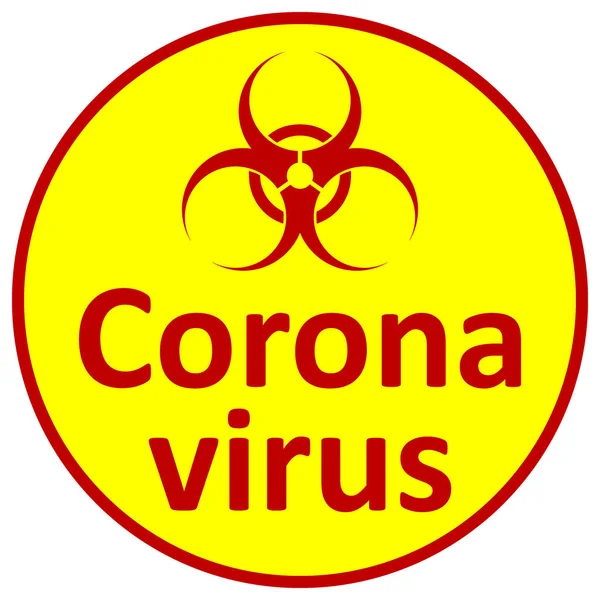 Coronavirus segno di pericolo — Vettoriale Stock