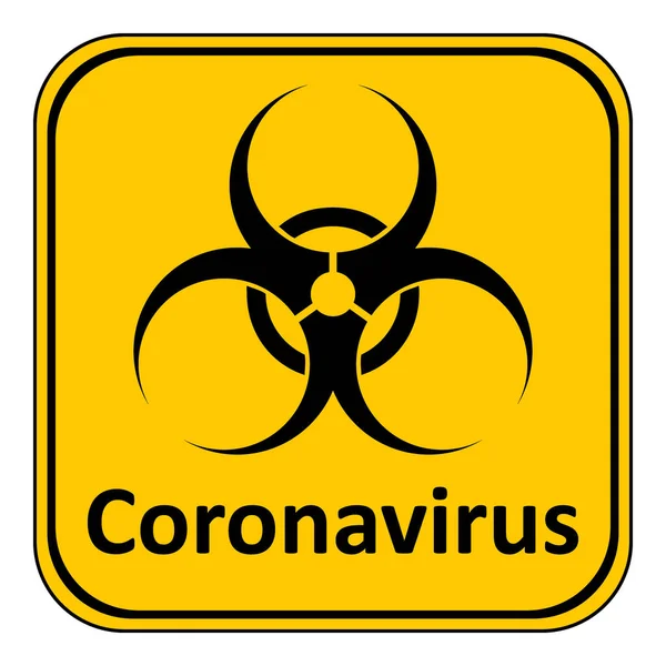 Coronavirus segno di pericolo — Vettoriale Stock