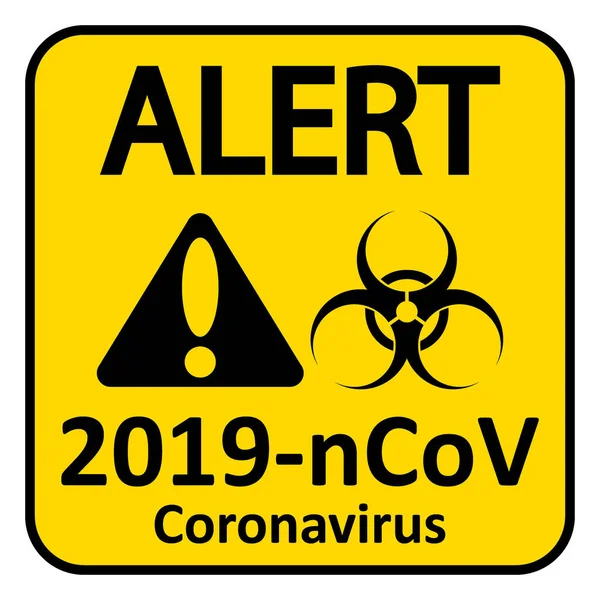 Signo de peligro del coronavirus — Vector de stock