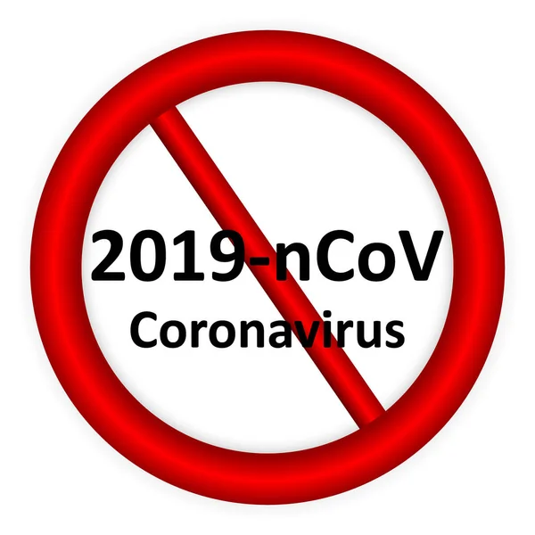 Signo de prohibición del coronavirus . — Vector de stock