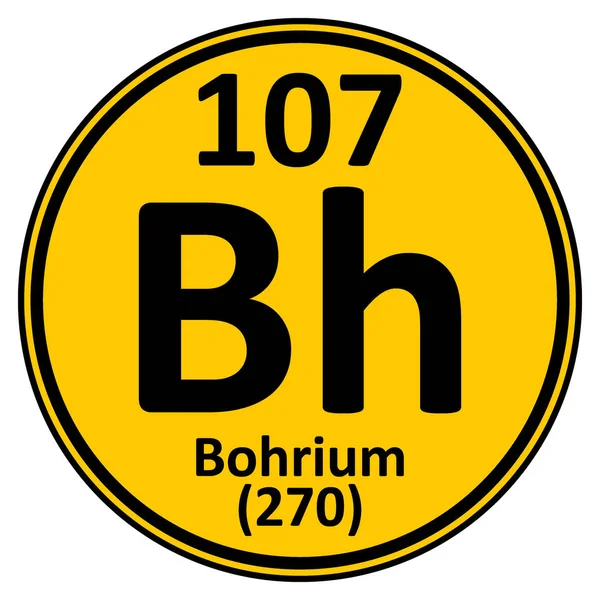 Значок элемента периодической таблицы бохриум . — стоковый вектор
