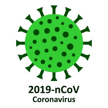 Beyaz üzerine Coronavirus simgesi.