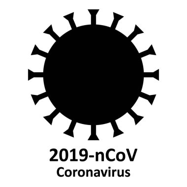 Beyaz üzerine Coronavirus simgesi.